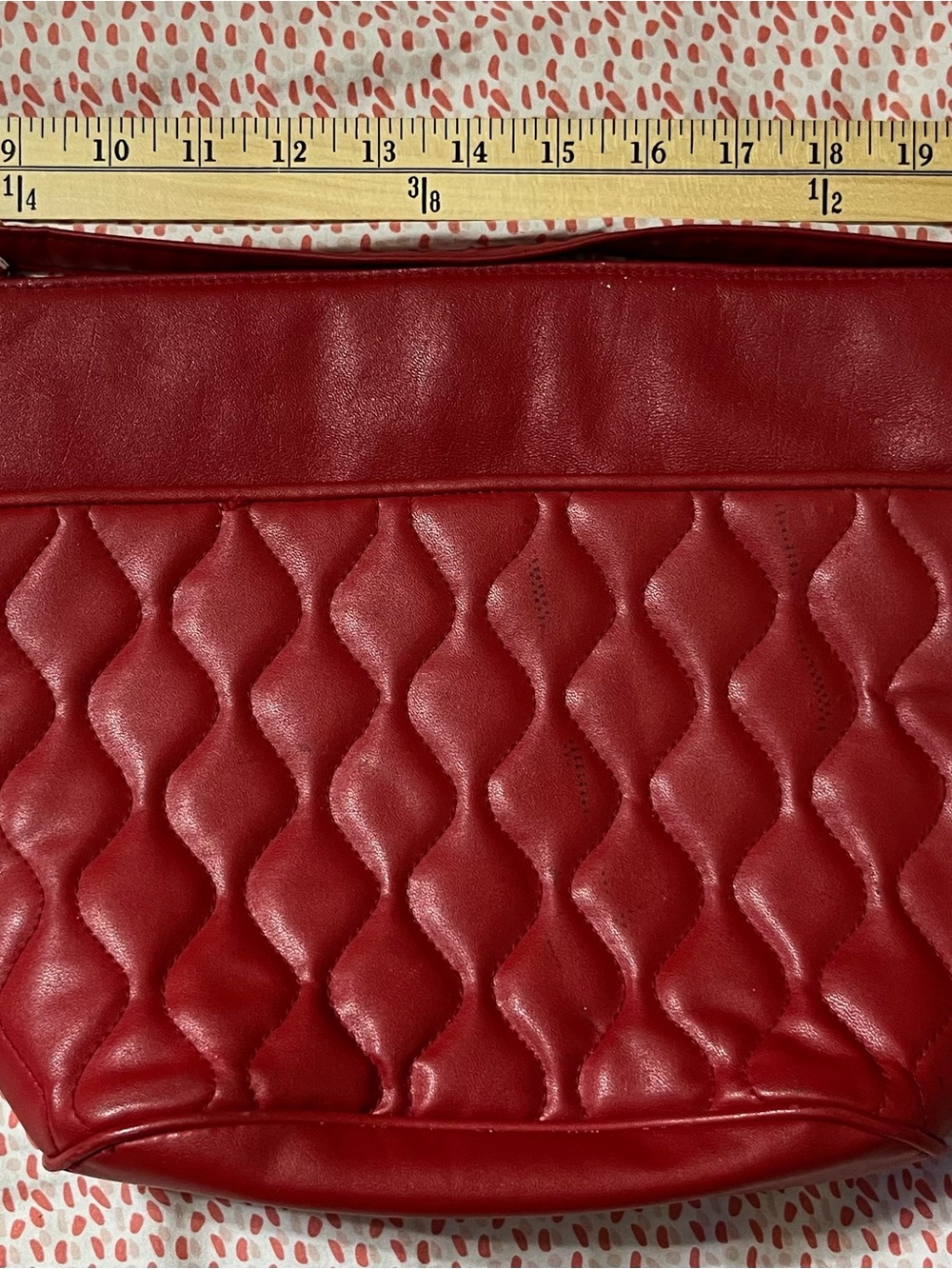 Vintage 80’s Leather Handbag. - Bold Red Evening Bag